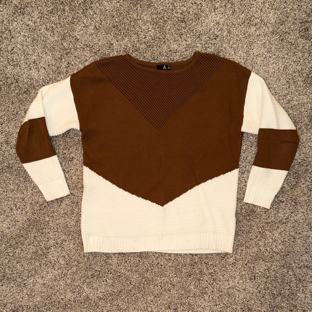 Women’s Brown and Cream Sweater